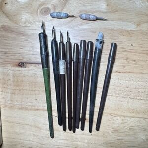 Vintage‎ Crow Quill Dip Pens Lot w/ Artist Set No. 5 Box – Calligraphy Drawing